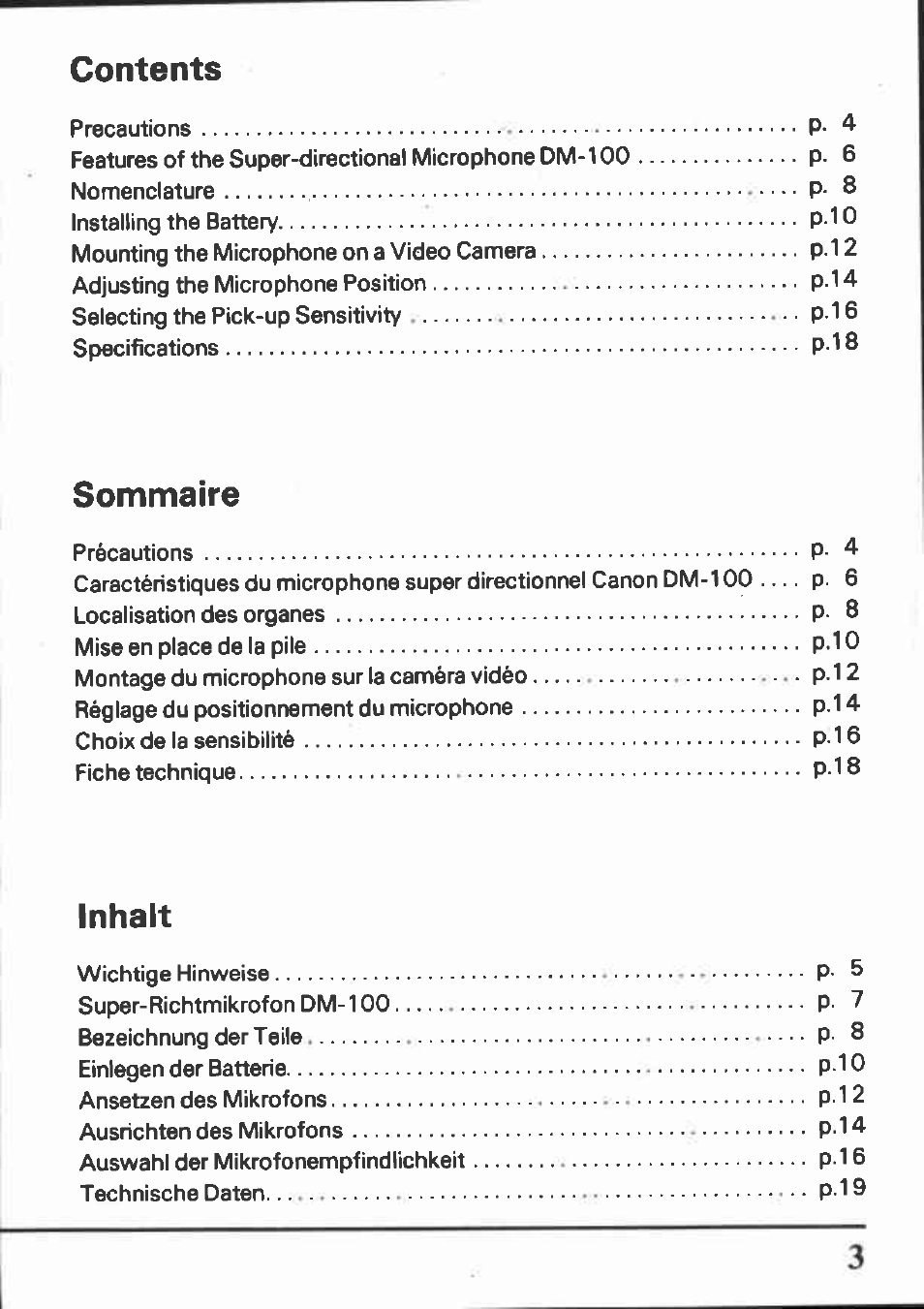 Canon DM-100 User Manual | Page 3 / 20