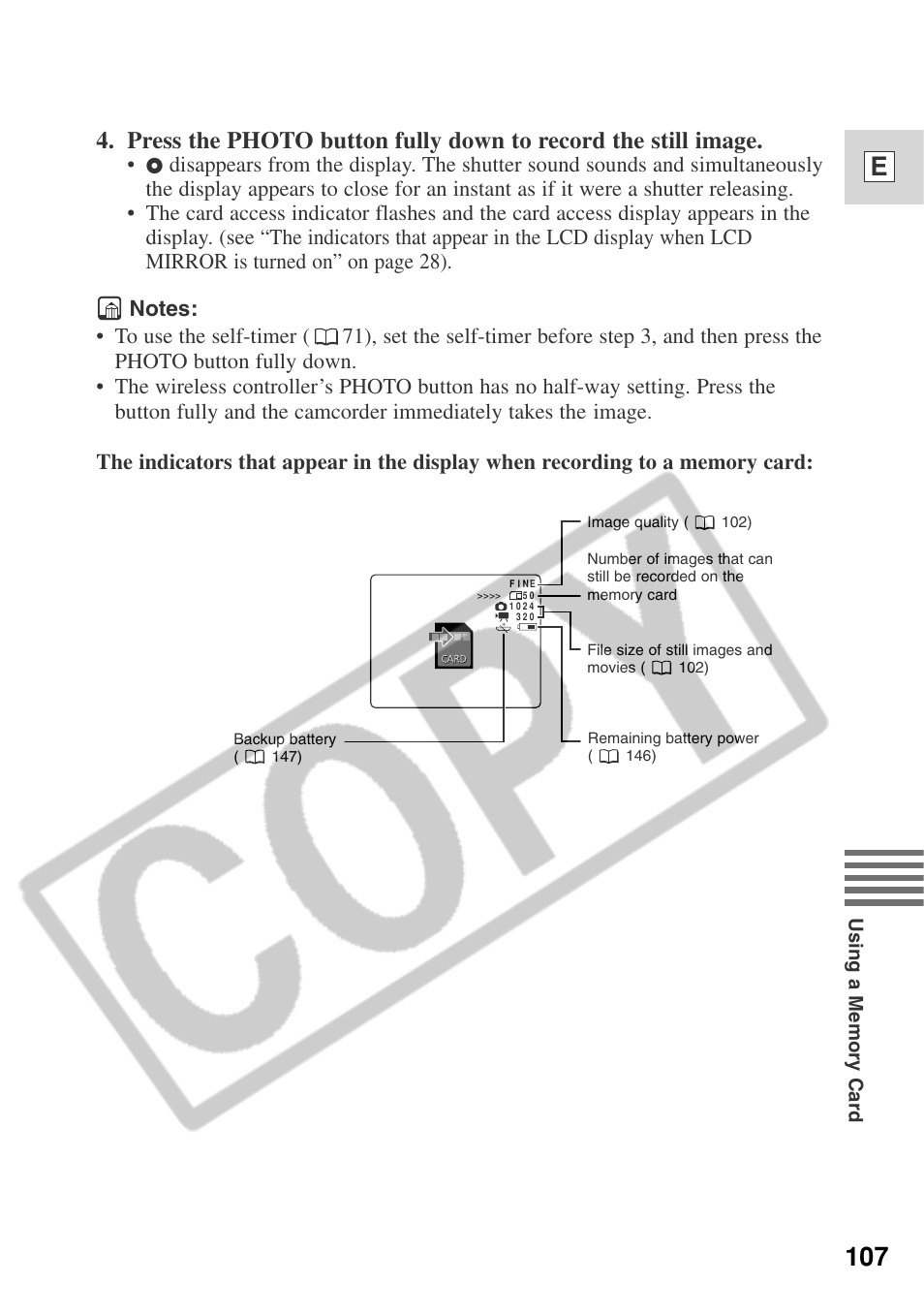 107 e | Canon ELURA 50 User Manual | Page 107 / 174