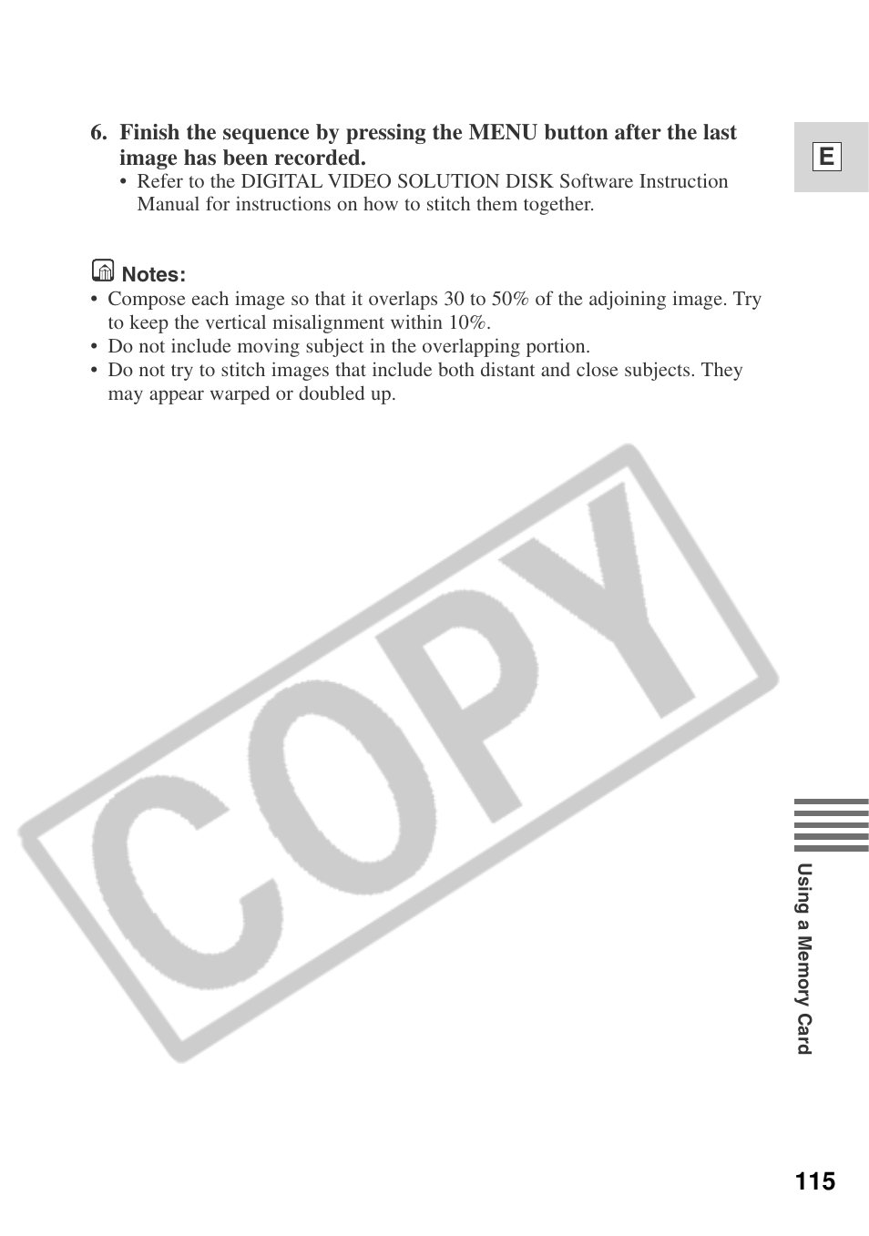 115 e | Canon ELURA 50 User Manual | Page 115 / 174