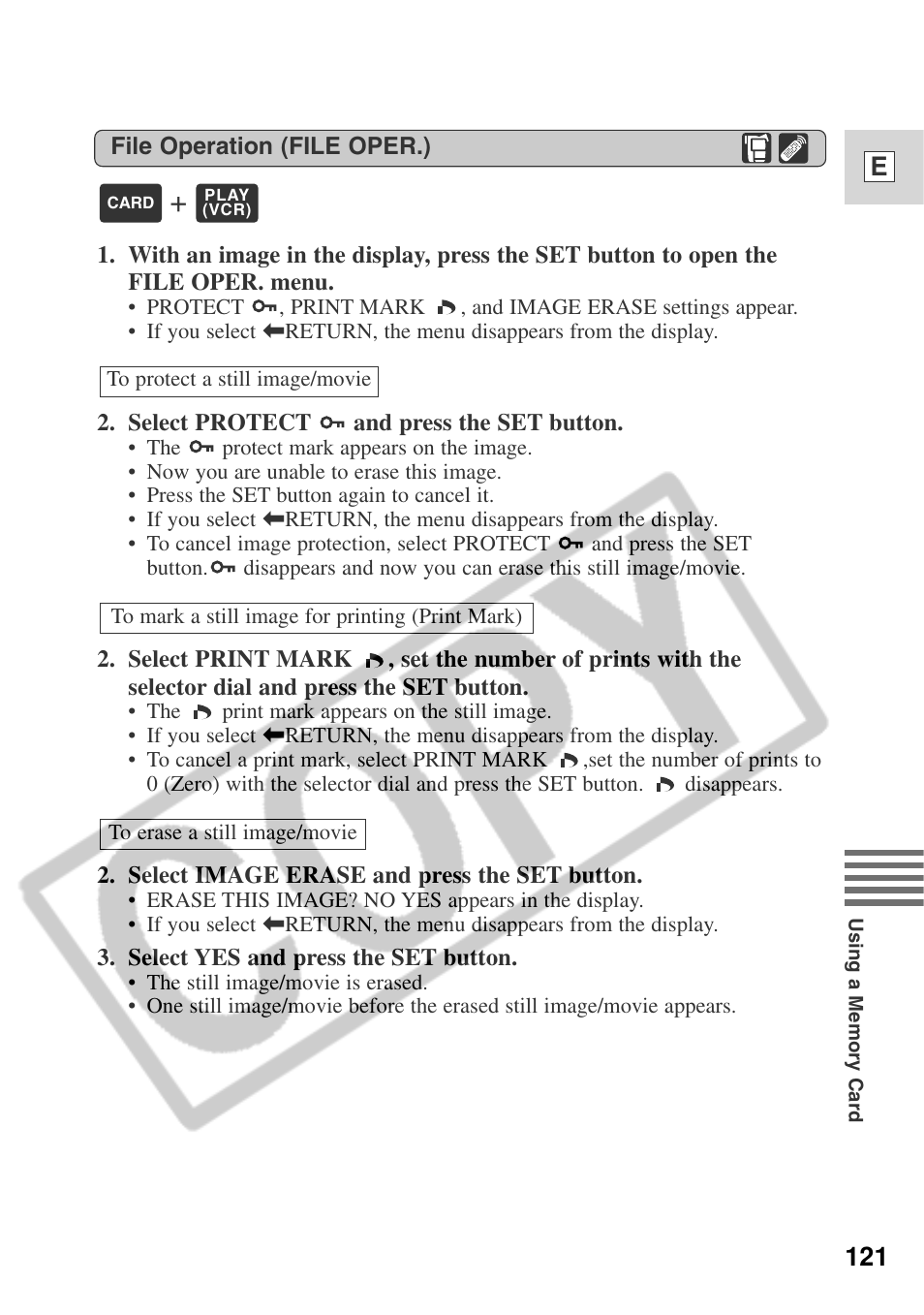 121 e | Canon ELURA 50 User Manual | Page 121 / 174