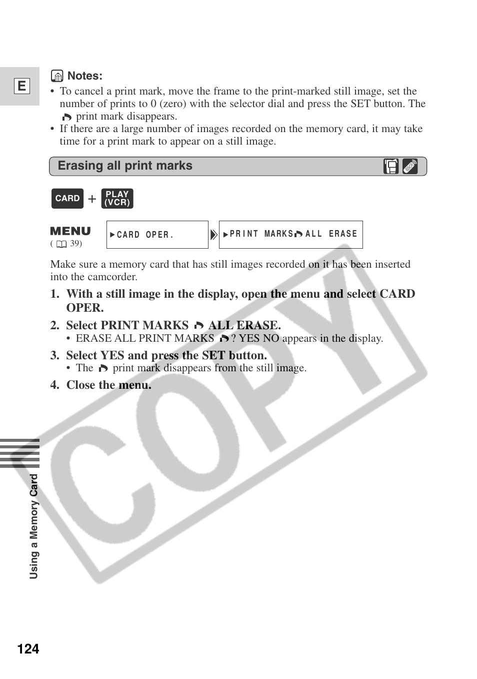 124 e | Canon ELURA 50 User Manual | Page 124 / 174