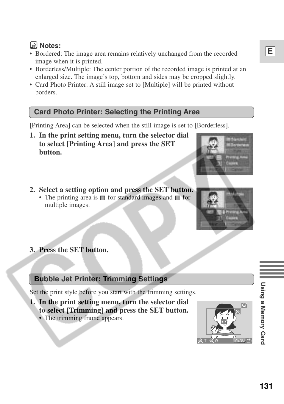 131 e | Canon ELURA 50 User Manual | Page 131 / 174