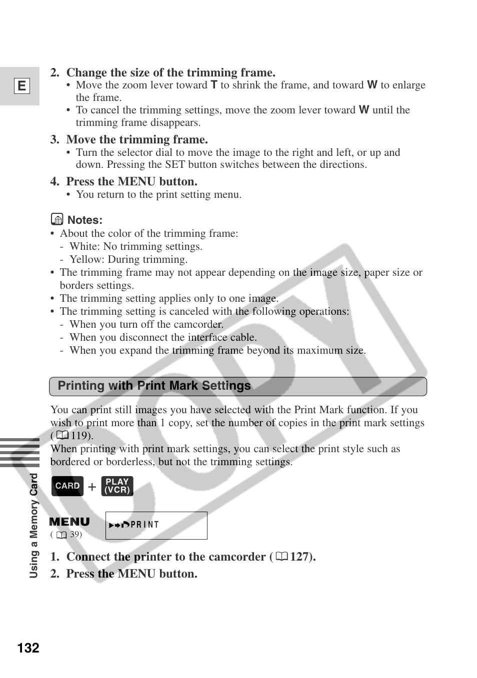 132 e | Canon ELURA 50 User Manual | Page 132 / 174