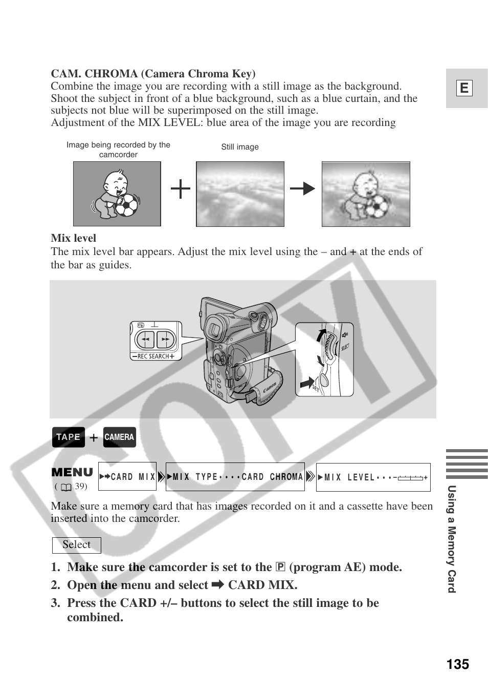 135 e | Canon ELURA 50 User Manual | Page 135 / 174