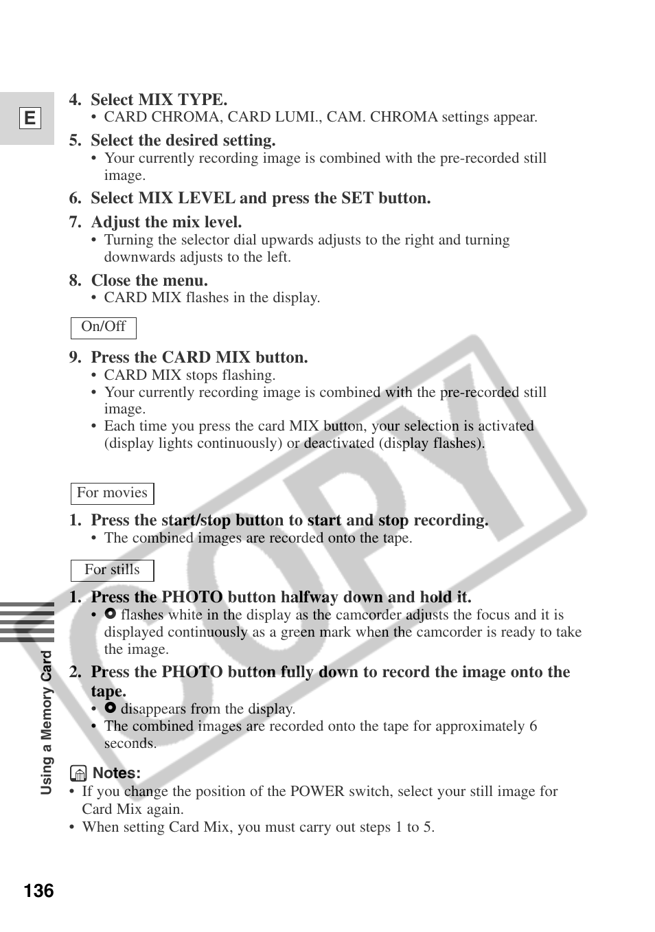 136 e | Canon ELURA 50 User Manual | Page 136 / 174