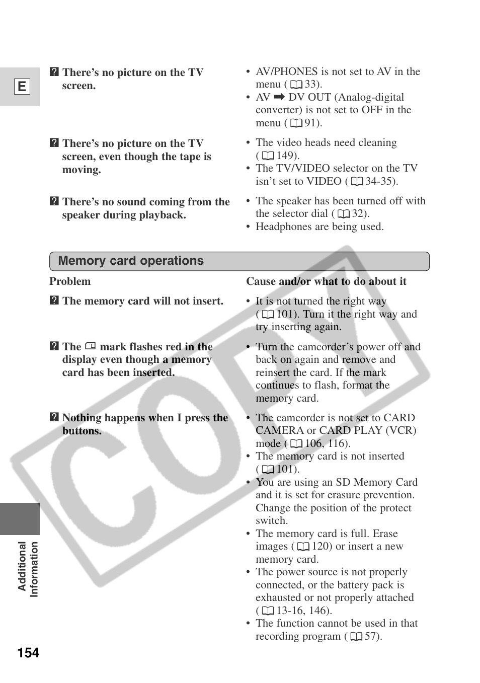 154 e | Canon ELURA 50 User Manual | Page 154 / 174