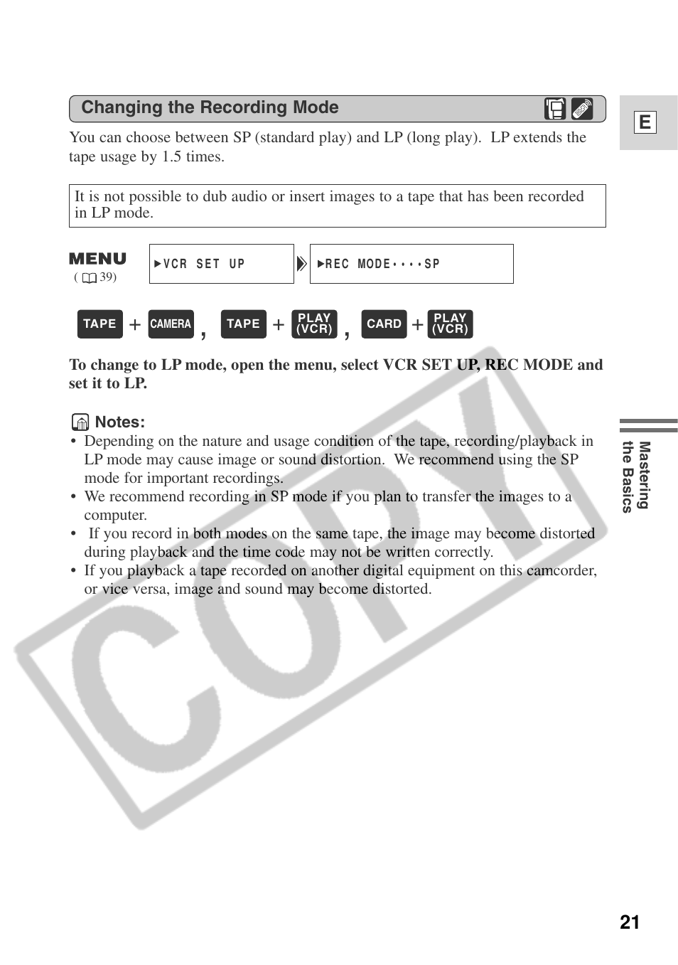 21 e | Canon ELURA 50 User Manual | Page 21 / 174