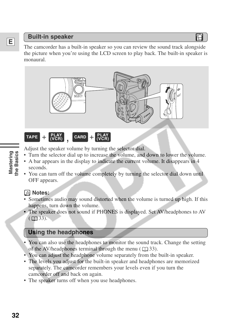 32 e | Canon ELURA 50 User Manual | Page 32 / 174