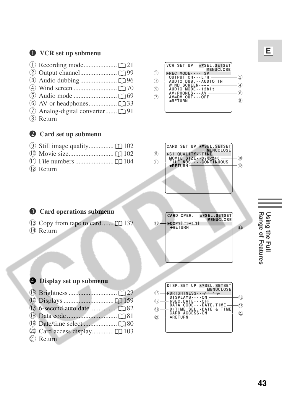 43 e | Canon ELURA 50 User Manual | Page 43 / 174