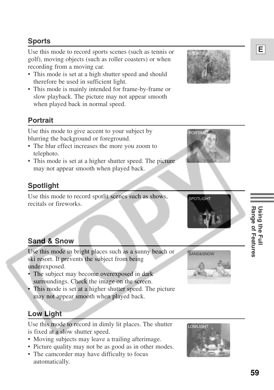 59 e | Canon ELURA 50 User Manual | Page 59 / 174