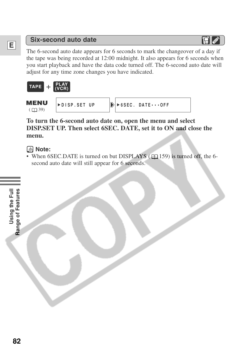 82 e | Canon ELURA 50 User Manual | Page 82 / 174