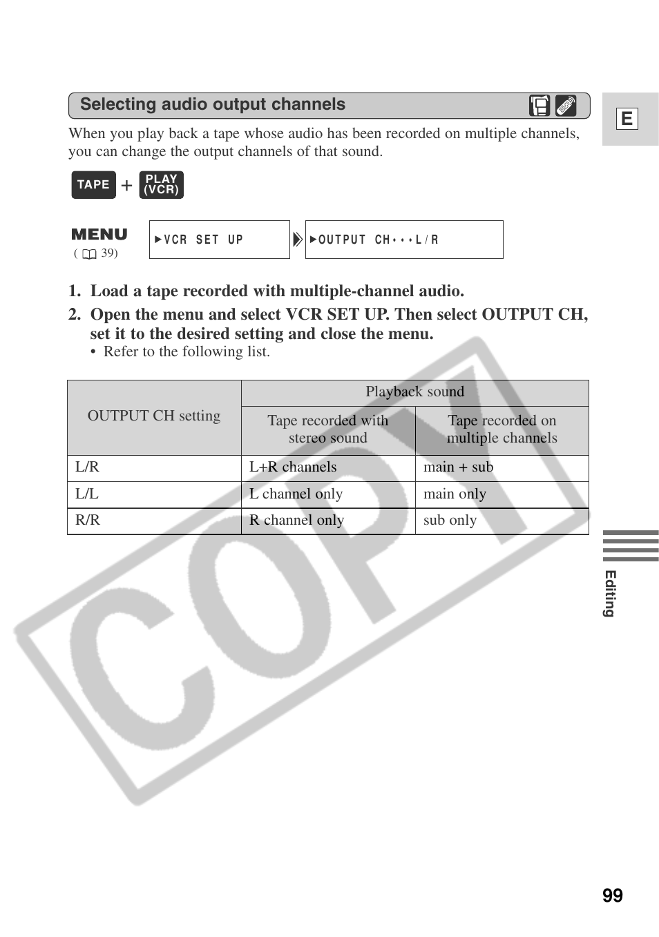 99 e | Canon ELURA 50 User Manual | Page 99 / 174