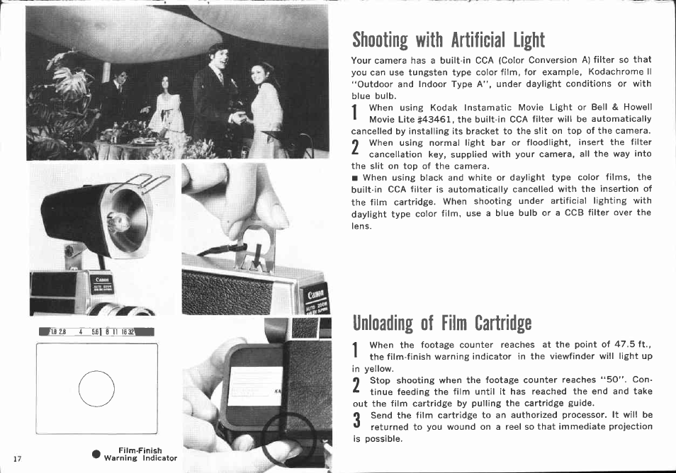 Setting of the aperture control ring, Setting of the filming speed dial, Holding the camera | Canon 518 SV User Manual | Page 17 / 39