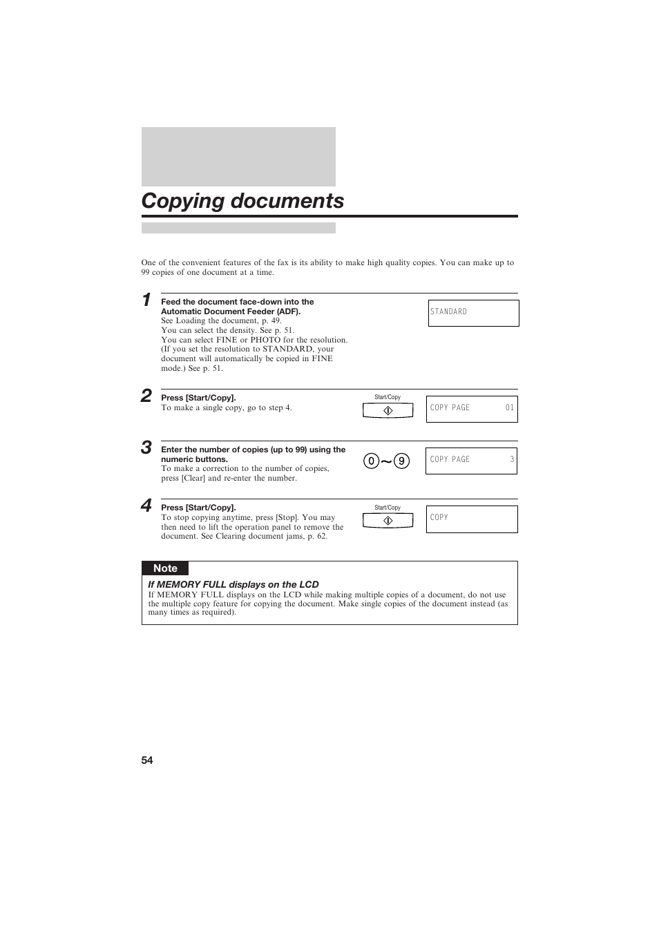 Copying documents | Canon B155 User Manual | Page 66 / 140