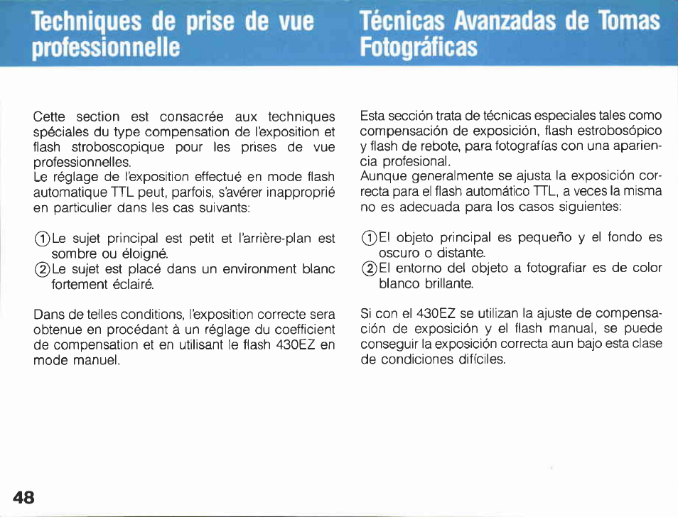 Photos au flash en éclairage fort | Canon 430 EZ User Manual | Page 48 / 153