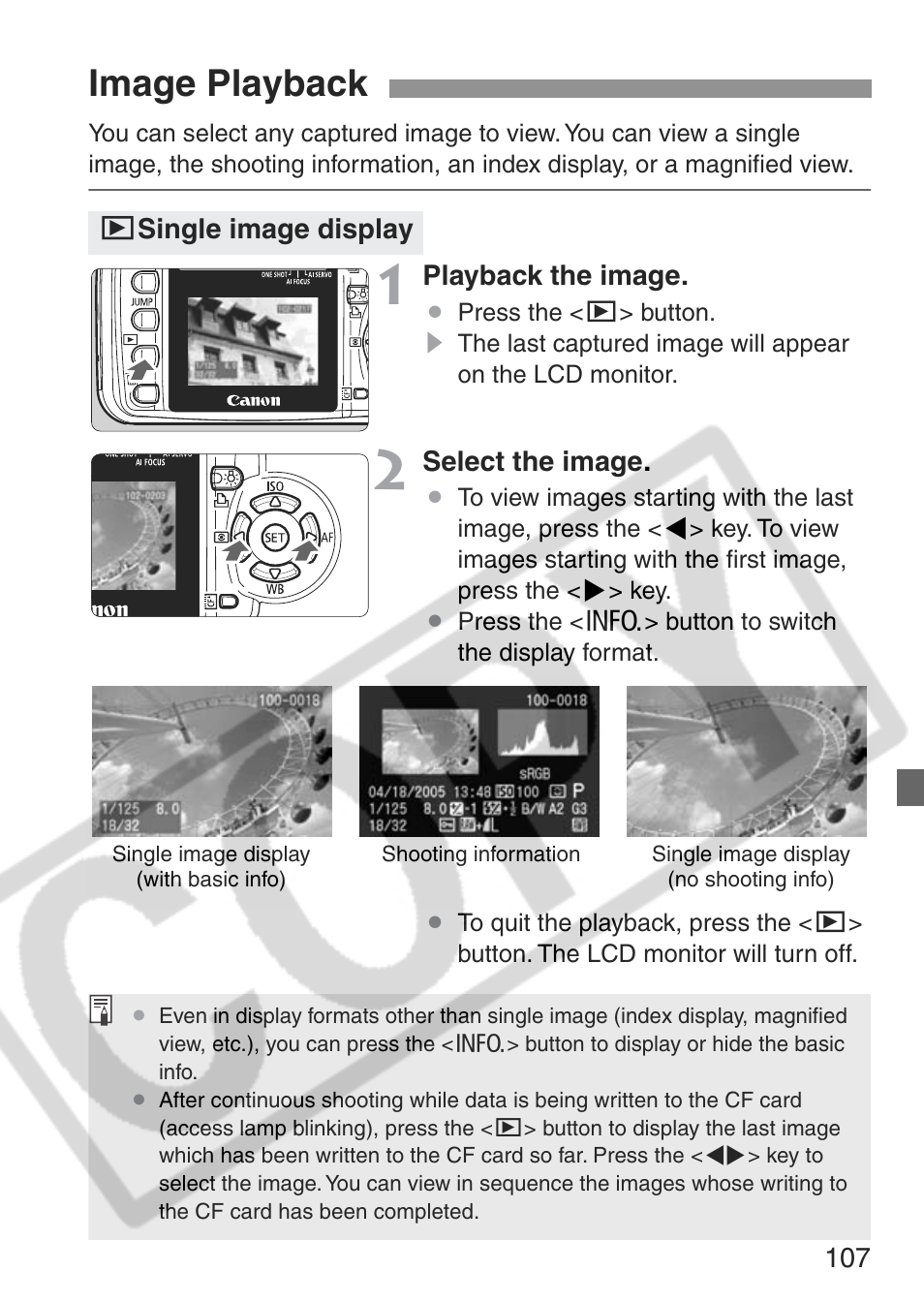 Image playback | Canon EOS Rebel XT User Manual | Page 107 / 172