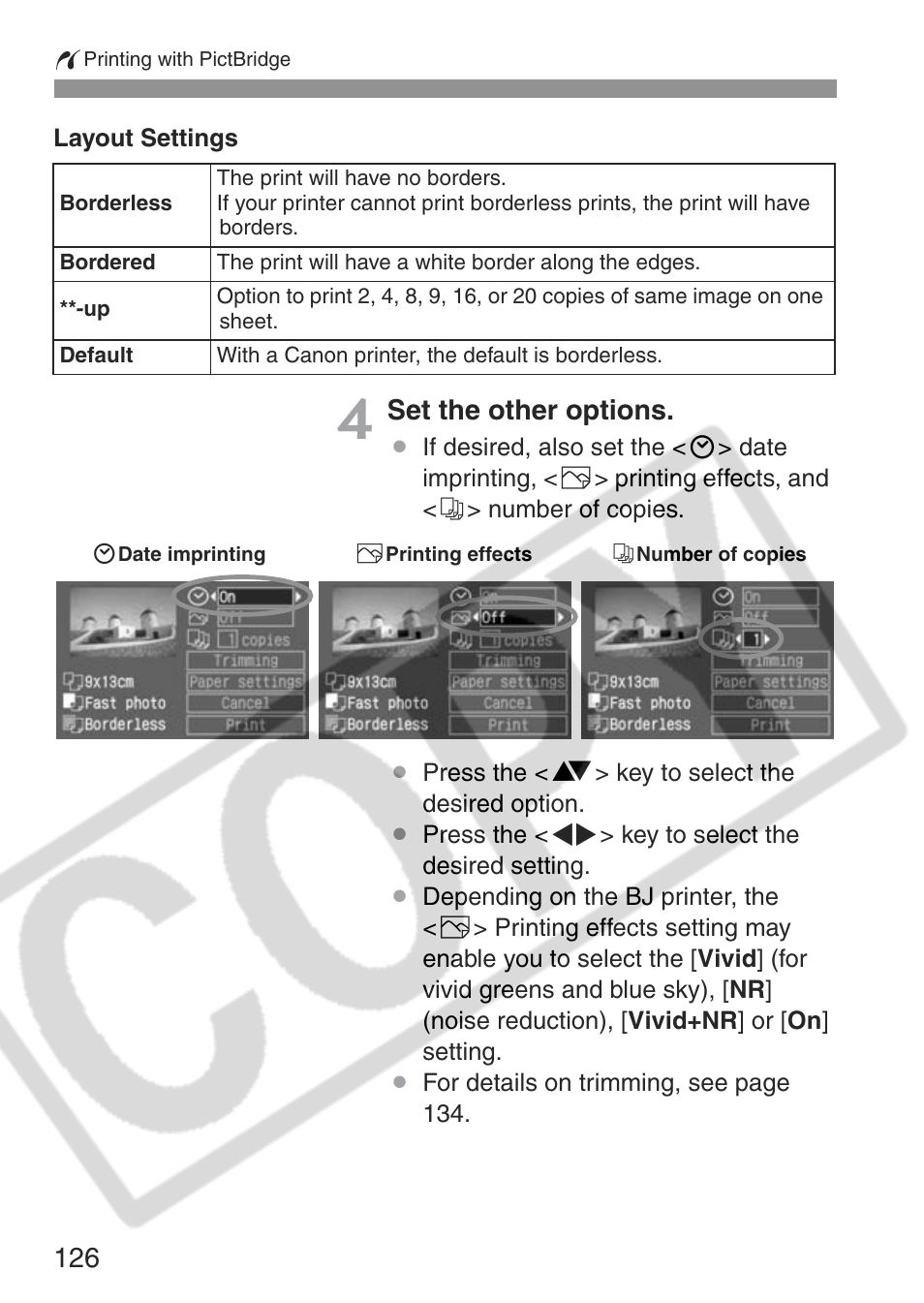 Set the other options | Canon EOS Rebel XT User Manual | Page 126 / 172