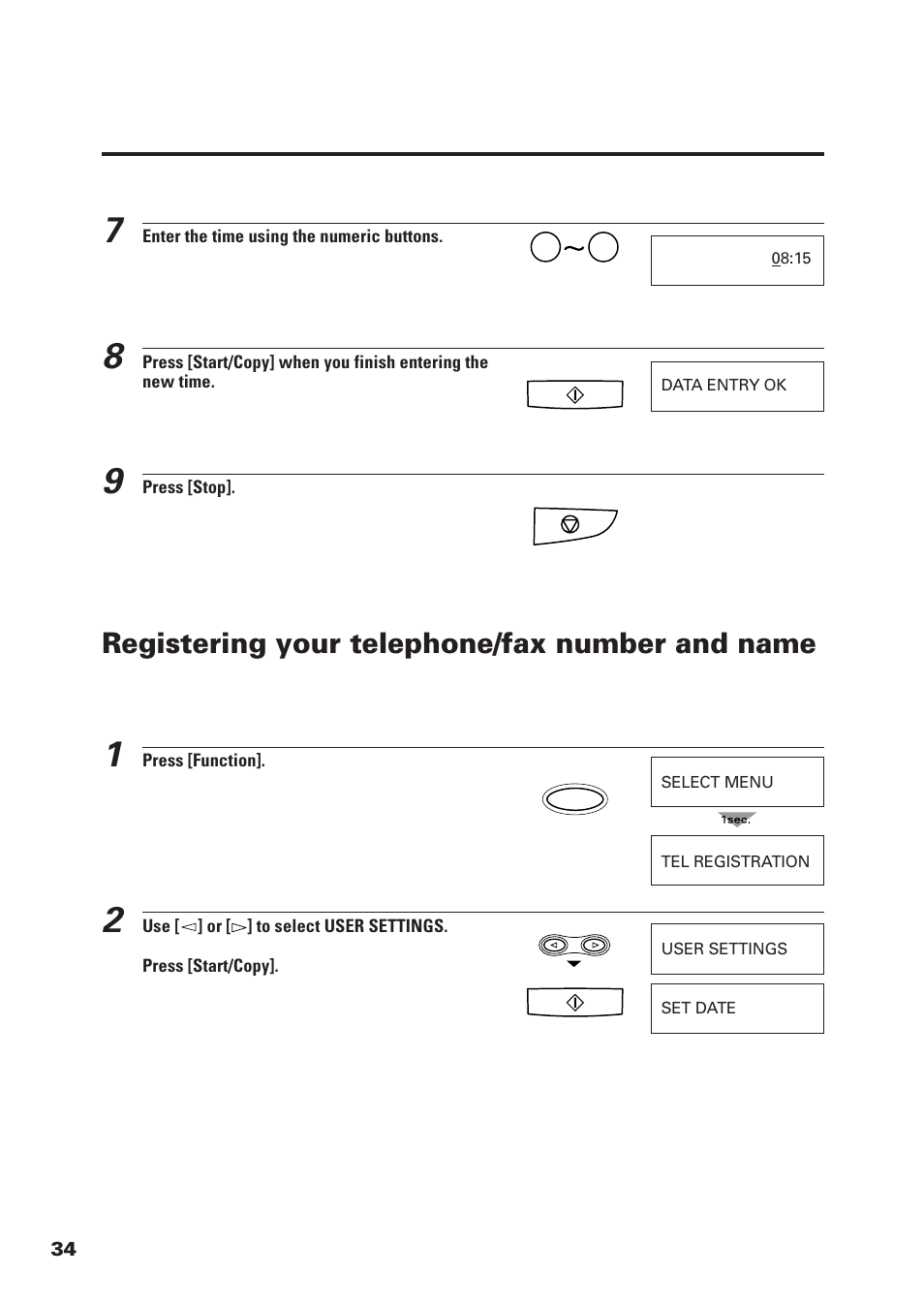 Registering your telephone/fax number and name | Canon FAX-B155 User Manual | Page 46 / 141