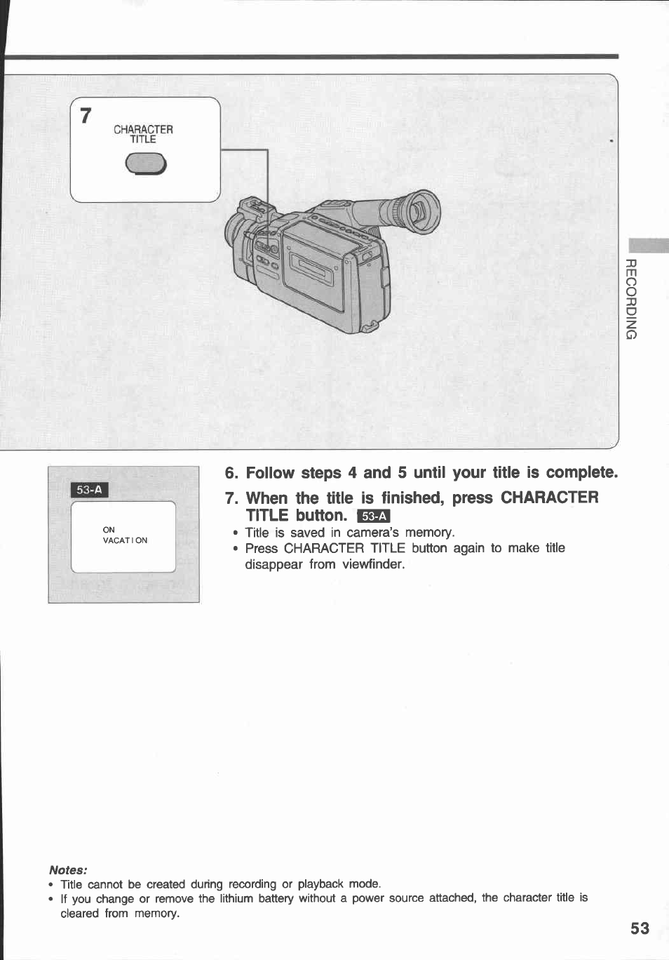 Follow steps 4 and 5 until your title is complete | Canon E 430 User Manual | Page 55 / 86