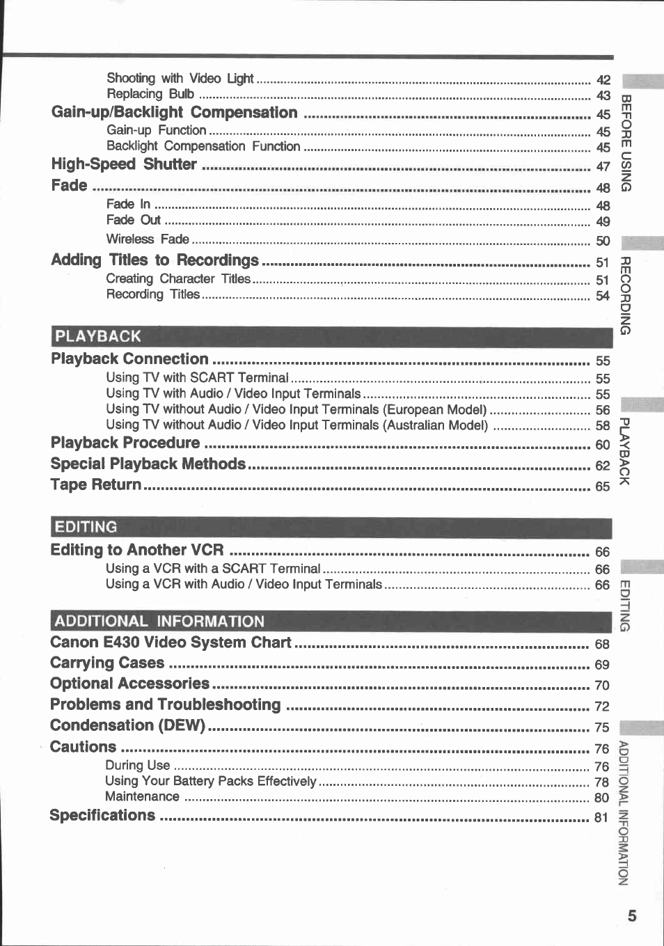 Canon E 430 User Manual | Page 7 / 86
