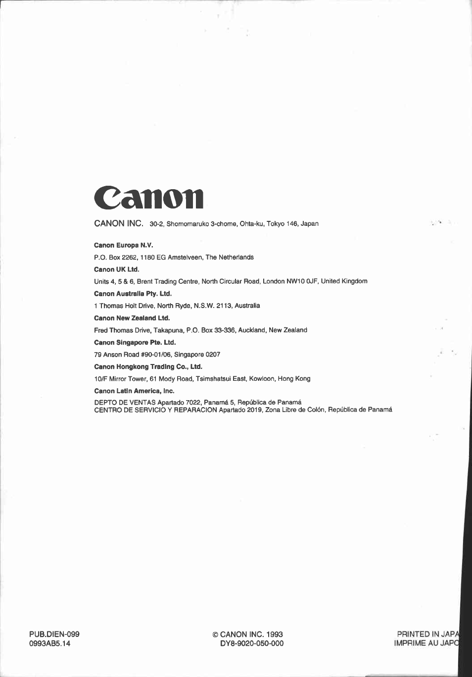 Caium | Canon E 430 User Manual | Page 86 / 86