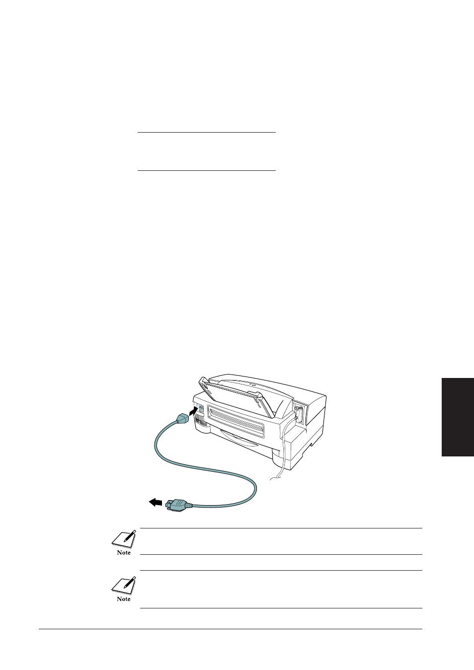 Connecting the printer to a power source | Canon BJC-8500 User Manual | Page 30 / 159