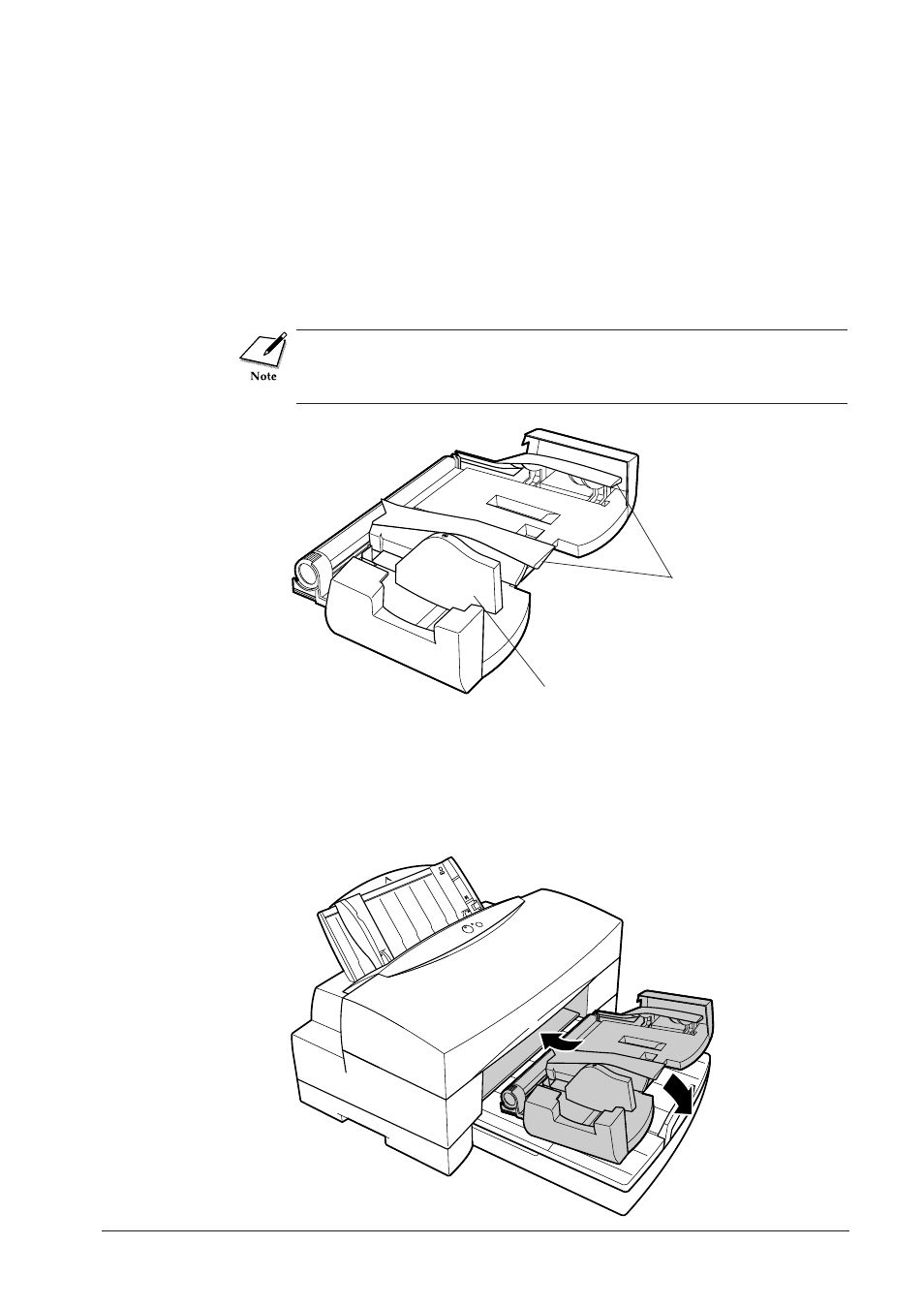 Installing the paper output receiver | Canon BJC-8500 User Manual | Page 47 / 159