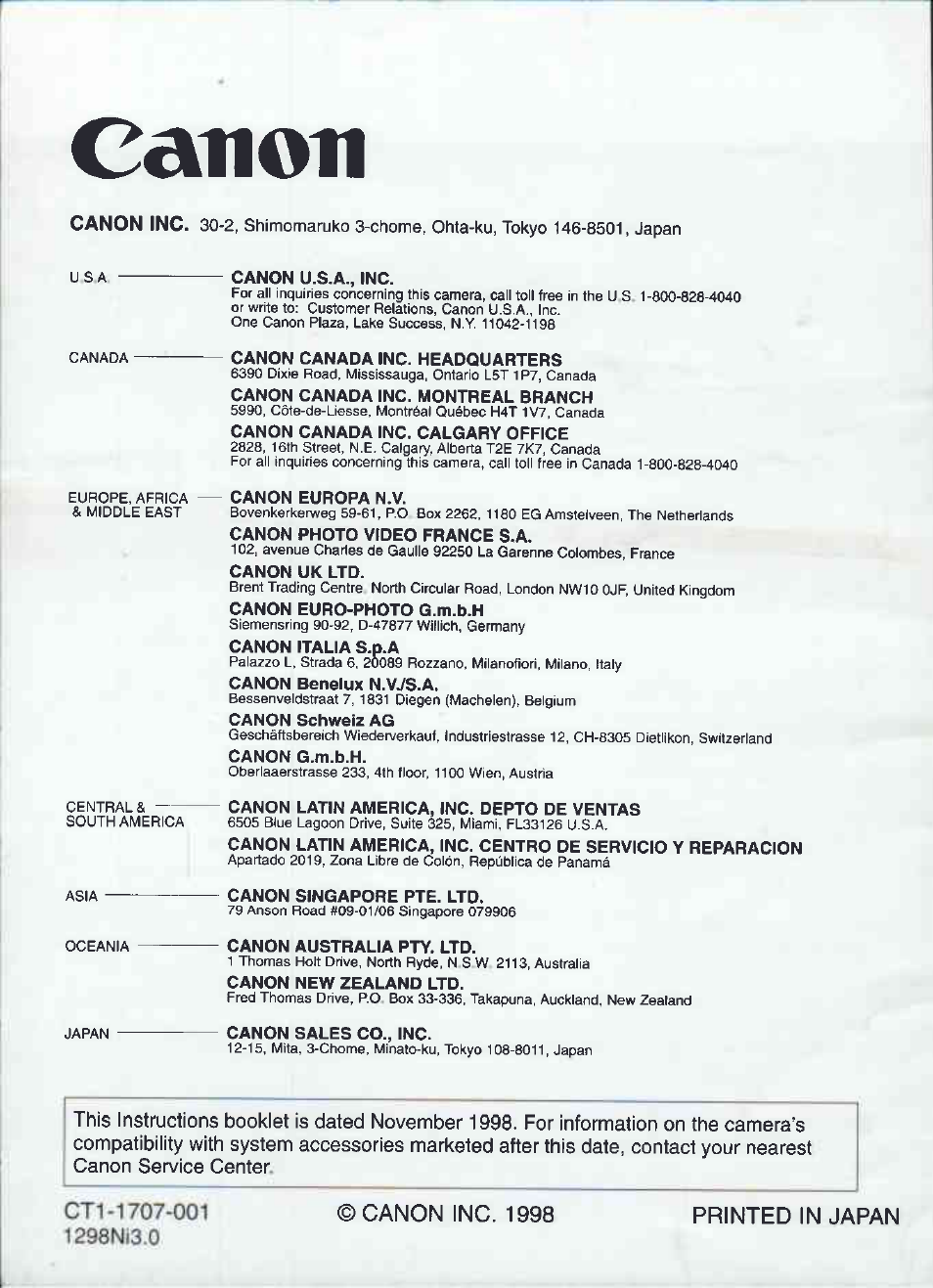 Canon, Canon inc | Canon 550EX User Manual | Page 128 / 128