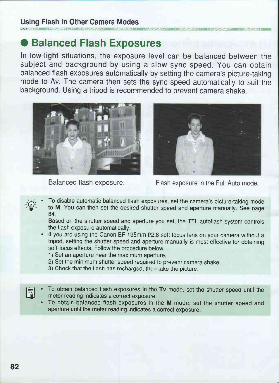 Balanced flash exposures | Canon 550EX User Manual | Page 82 / 128