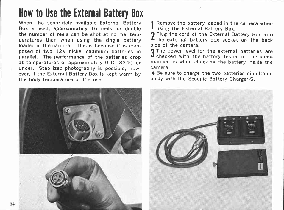 Checking the exposure meter needle | Canon SCOOPIC 16 User Manual | Page 35 / 67