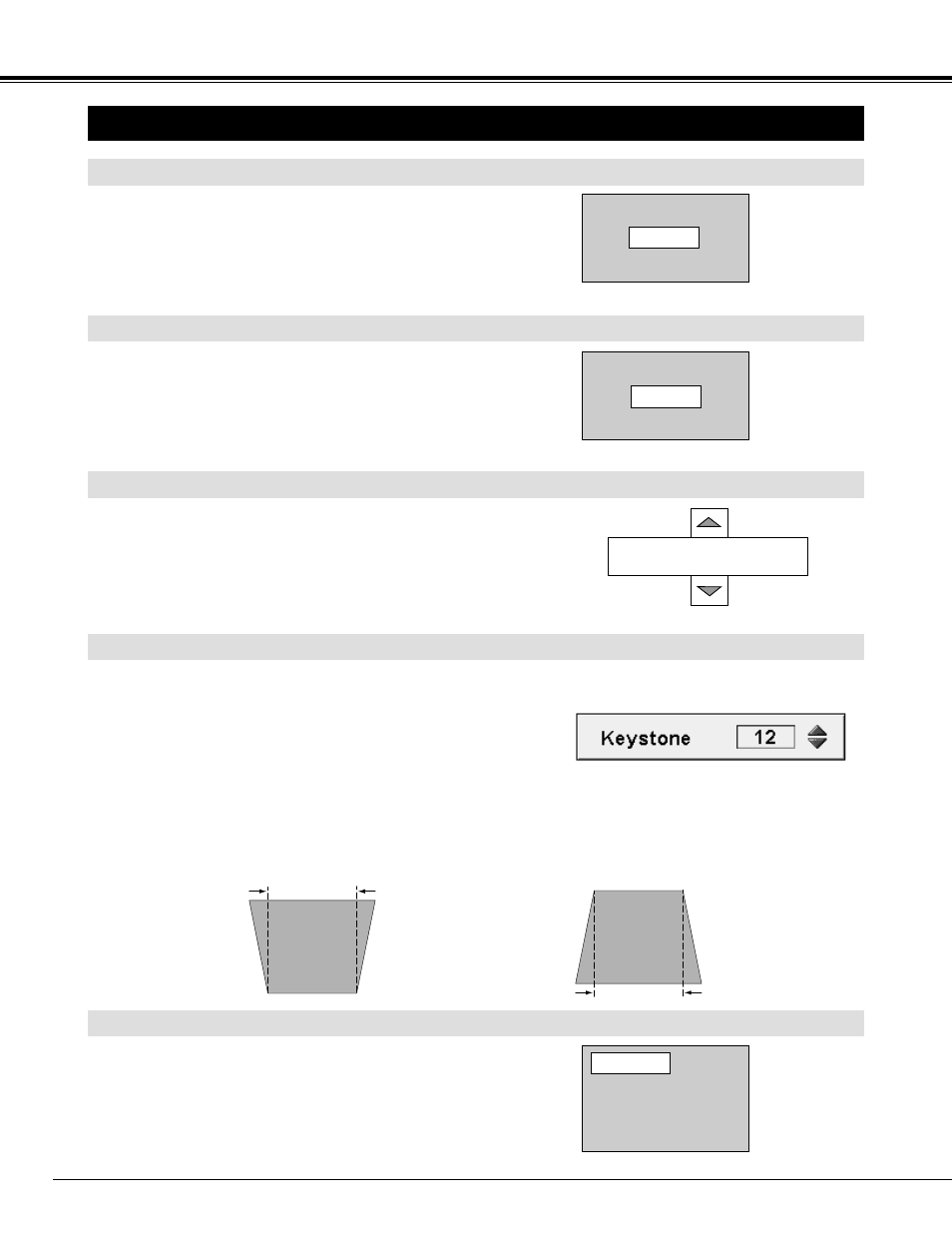Adjusting screen, Keystone adjustment, Basic operation | Zoom adjustment focus adjustment, Turbo bright function, Lens shift adjustment | Canon LV-7545 User Manual | Page 20 / 44