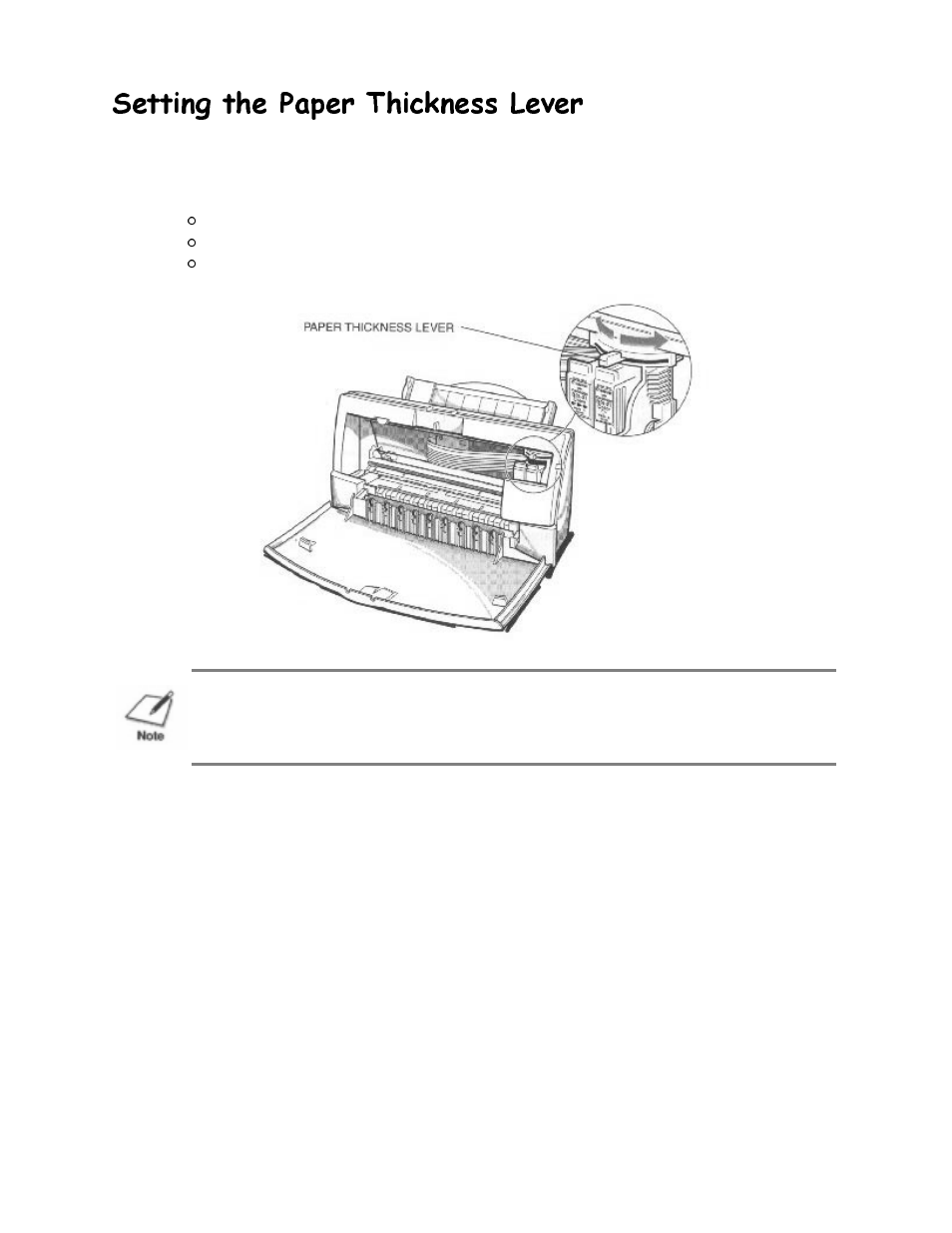 Setting the paper thickness lever, 6hwwlqj wkh 3dshu 7klfnqhvv /hyhu | Canon BJC-4200 User Manual | Page 28 / 82