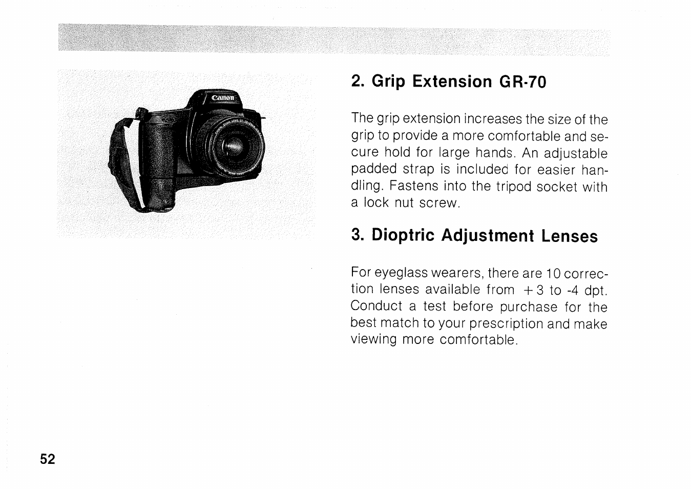 Dep: depth-of-field ae | Canon EOS 1000 F User Manual | Page 52 / 102