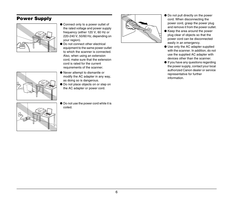 Power supply | Canon DR-2020U User Manual | Page 10 / 40