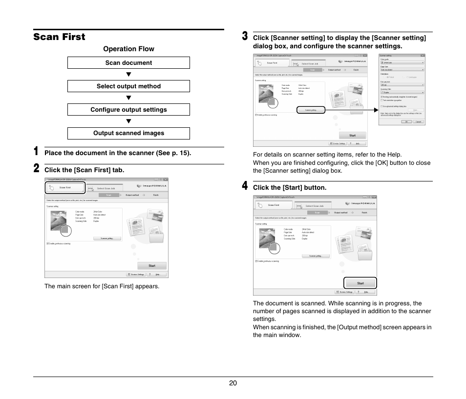 Scan first | Canon DR-2020U User Manual | Page 24 / 40