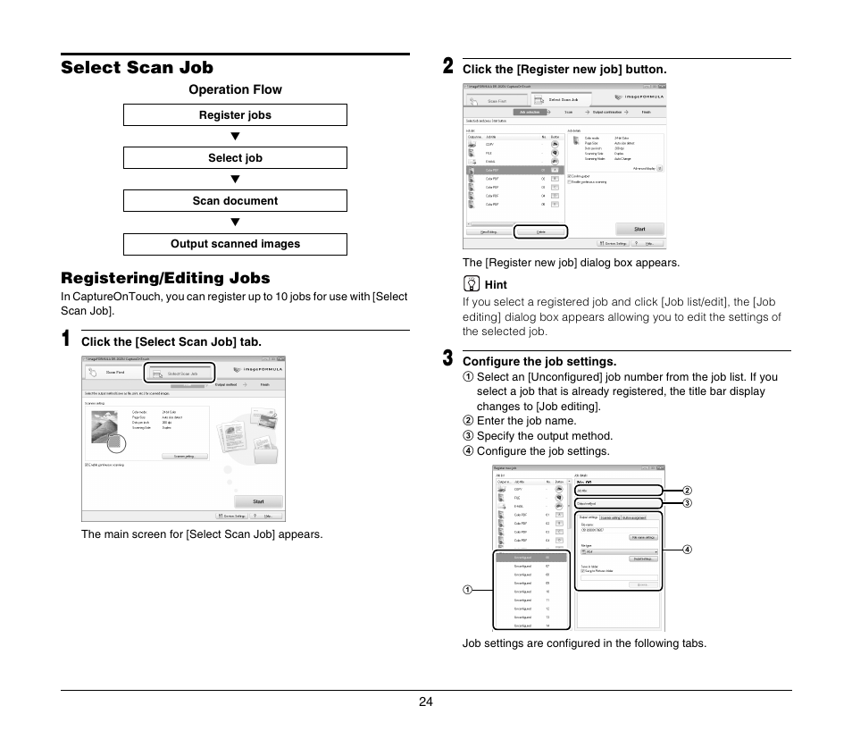 Select scan job | Canon DR-2020U User Manual | Page 28 / 40