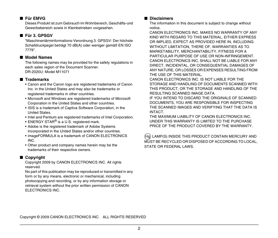 Canon DR-2020U User Manual | Page 6 / 40