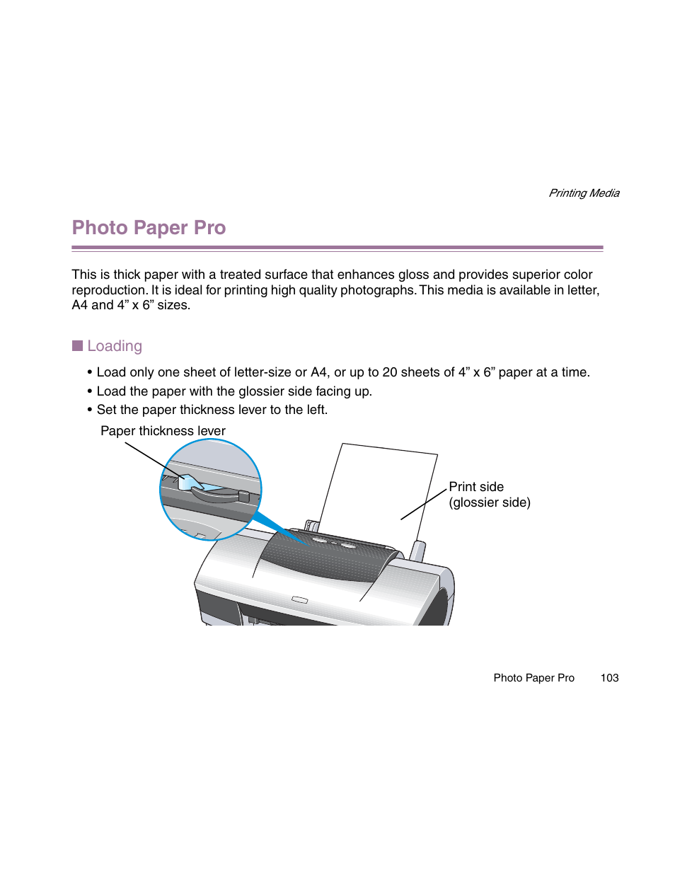 Photo paper pro | Canon S900 User Manual | Page 103 / 178