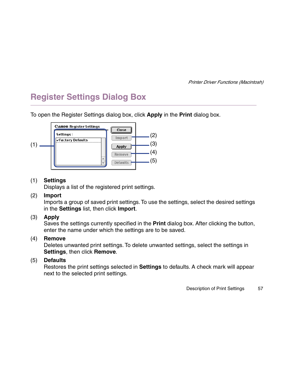 Register settings dialog box | Canon S900 User Manual | Page 57 / 178
