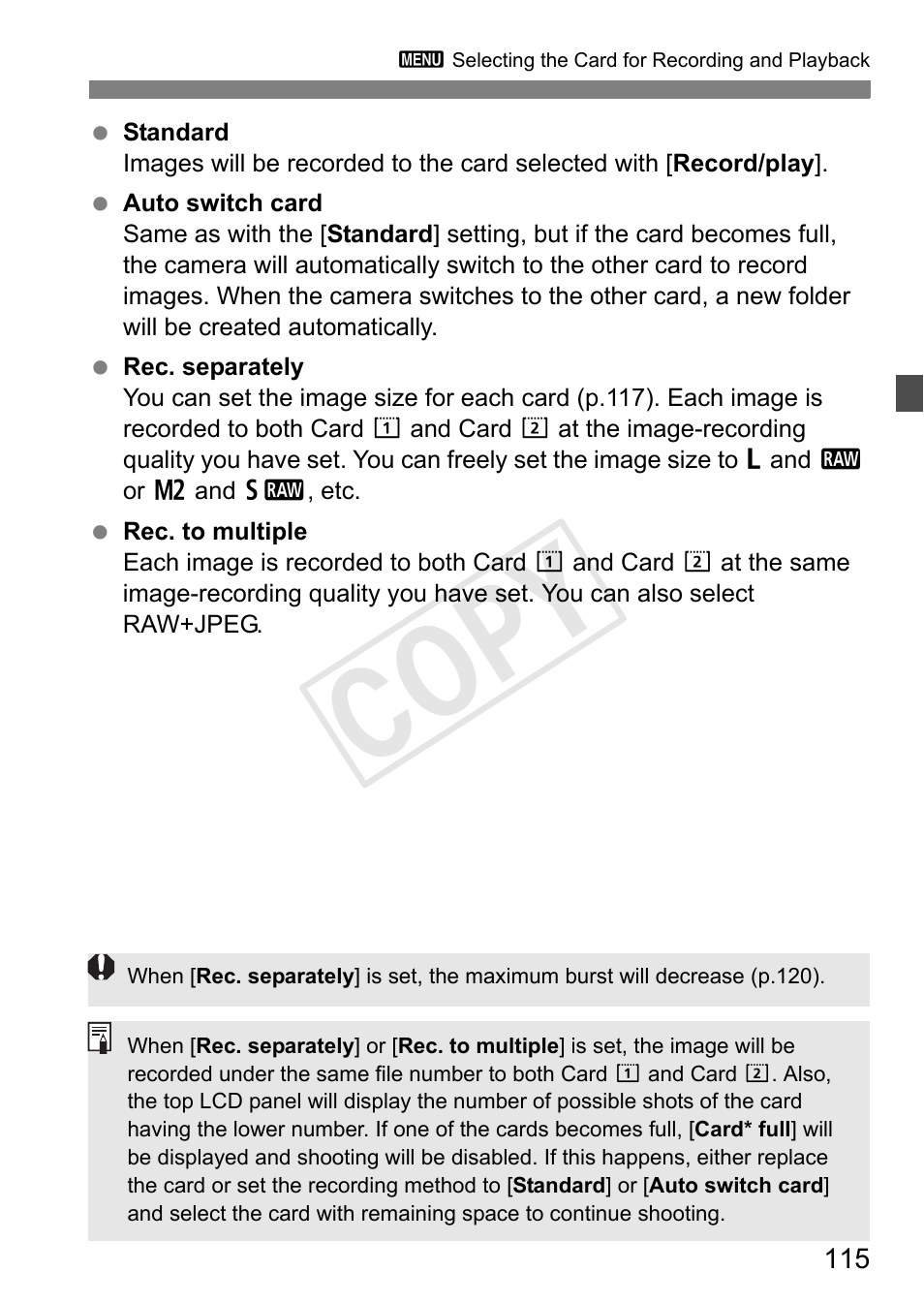 Cop y | Canon 1D X User Manual | Page 115 / 420
