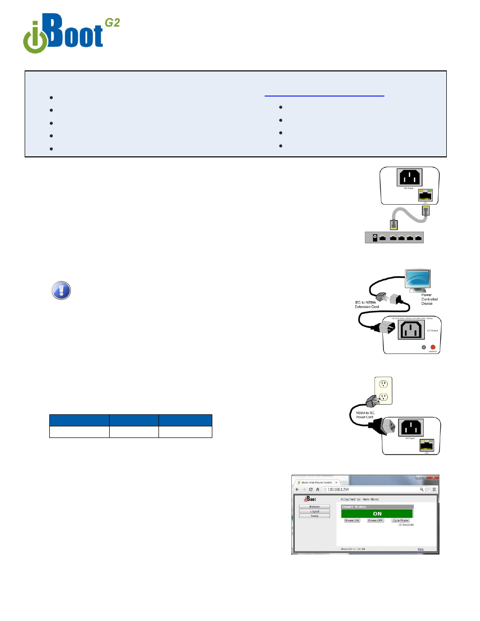 Dataprobe iBoot-G2 Quick Start User Manual | 3 pages