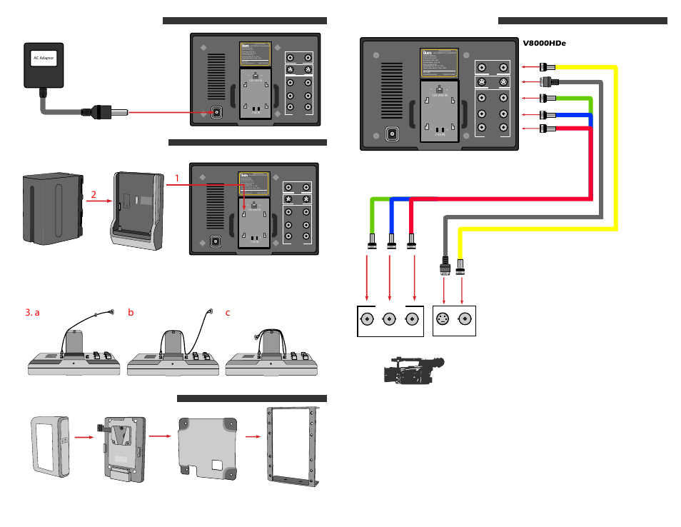 Hde_ug_4, Connecting diagram, A b c 2 | Canon V8000HDe User Manual | Page 4 / 4