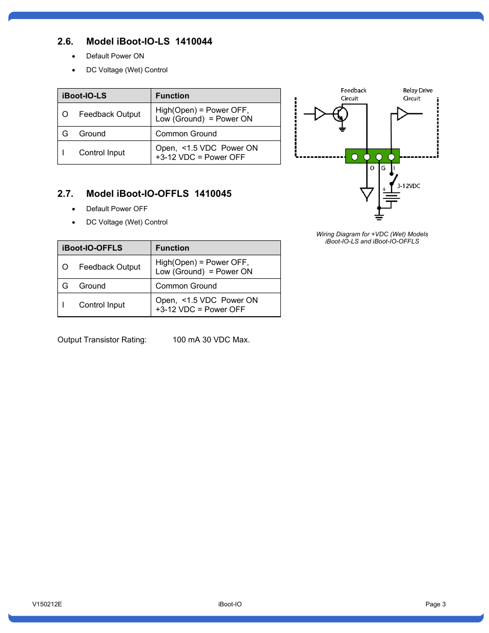 Model iboot-io-ls 1410044, Model iboot-io-offls 1410045 | Dataprobe iBoot-IO User Manual | Page 3 / 7