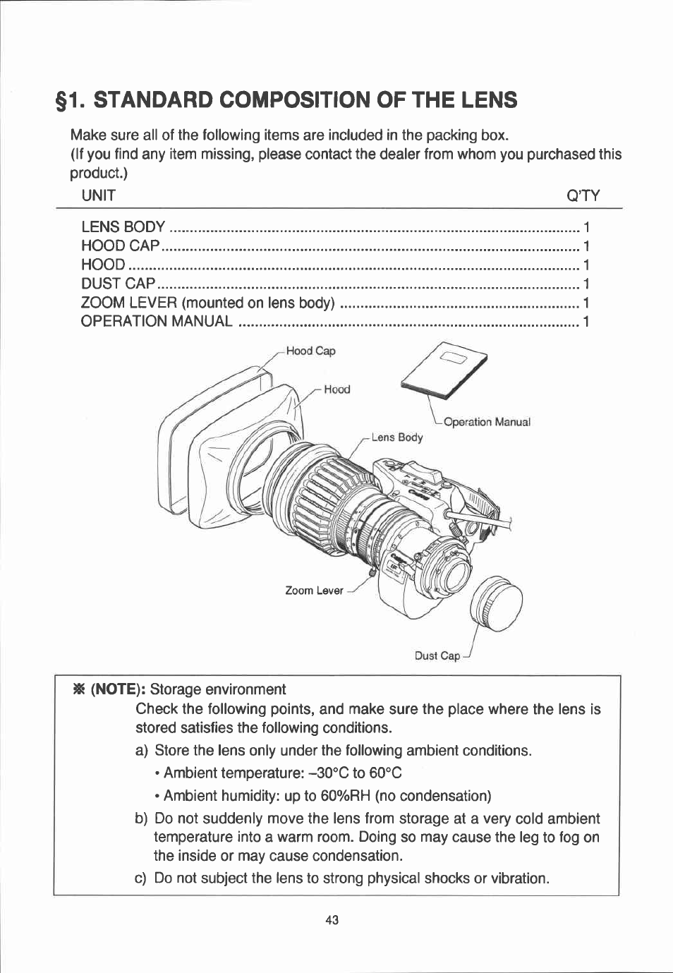 Standard composition of the lens | Canon YJ12X6.5B IRS-A User Manual | Page 15 / 46