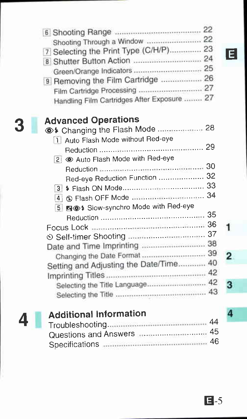 Advanced operations, Additional information | Canon Ixus M 1 User Manual | Page 5 / 50