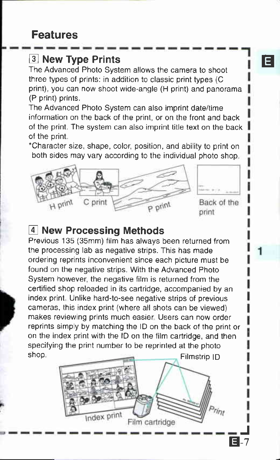 Features ih new type prints, 4] new processing methods | Canon Ixus M 1 User Manual | Page 7 / 50