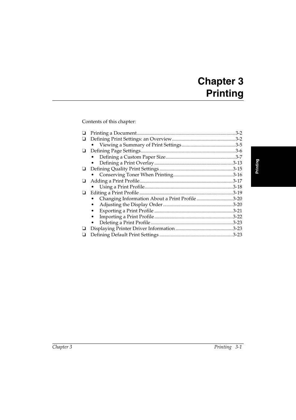 Printing, Chapter 3, Printing -1 | Chapter 3 3 printing | Canon FAX-L290 User Manual | Page 21 / 66