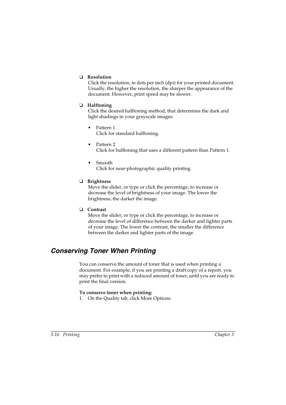 Conserving toner when printing -16, Conserving toner when printing 3 | Canon FAX-L290 User Manual | Page 36 / 66