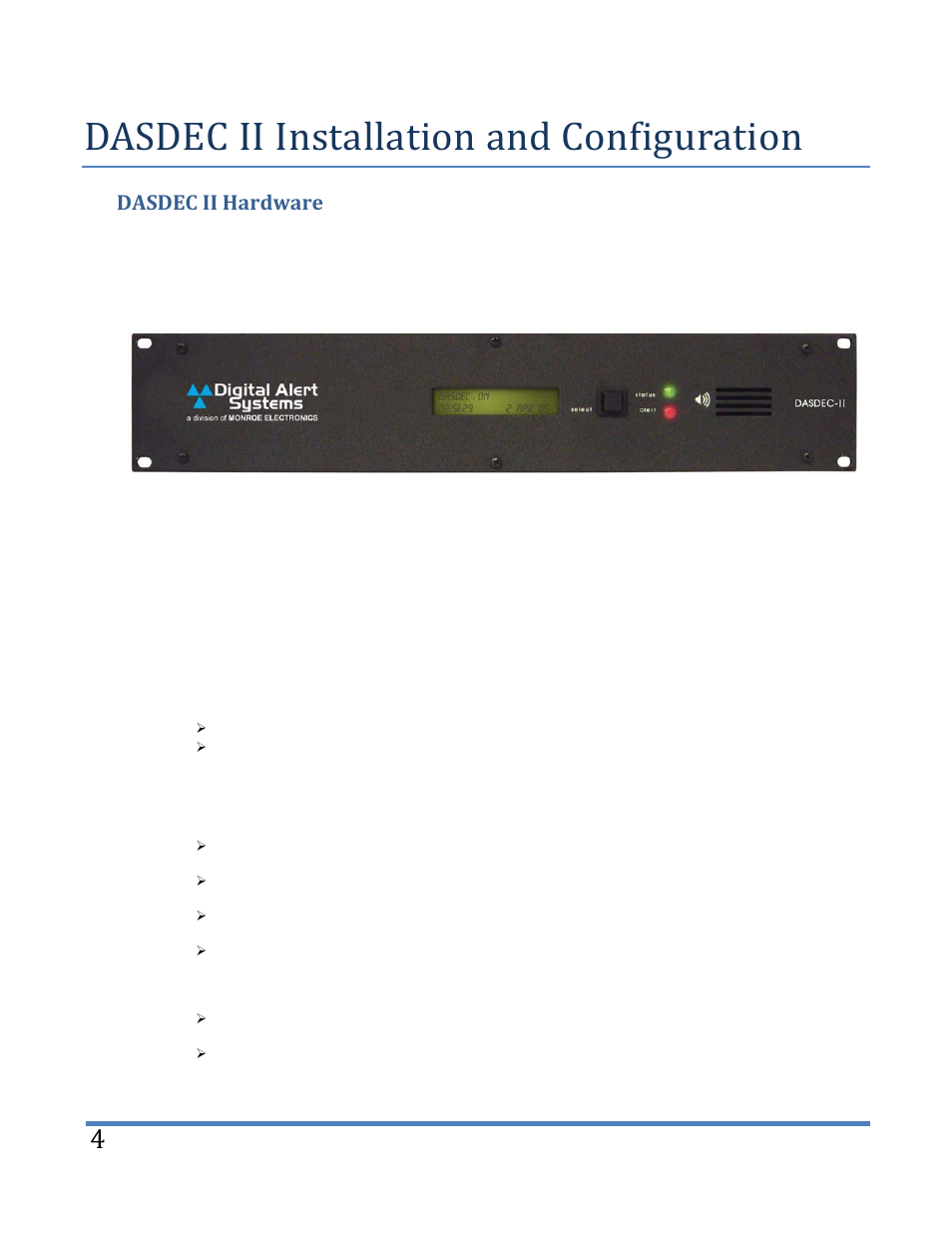 Dasdec ii installation and configuration, 1dasdec ii hardware | Digital Alert Systems DASDEC-II MANUAL User Manual | Page 10 / 171