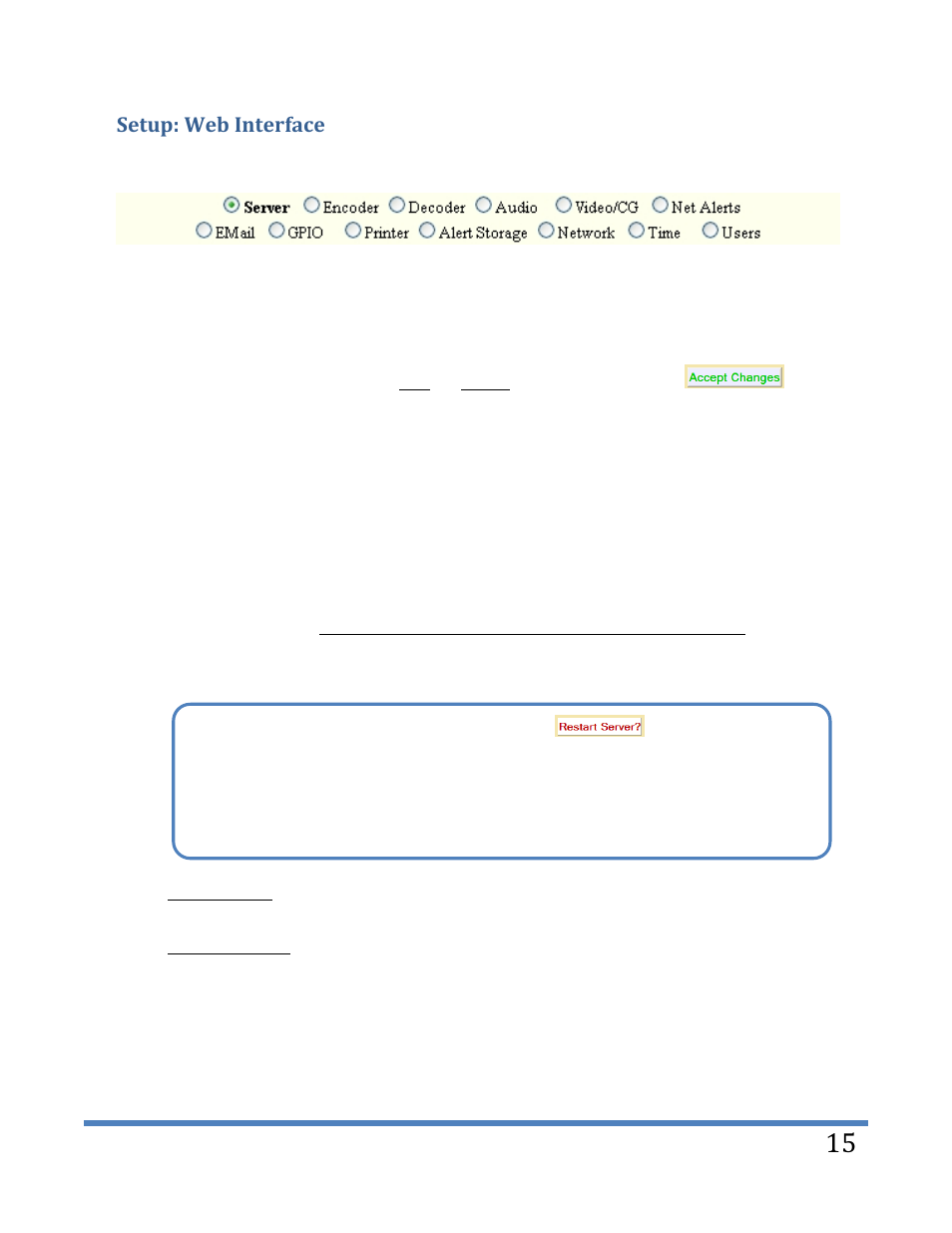 4setup: web interface, 1 setup > server: setup server | Digital Alert Systems DASDEC-II MANUAL User Manual | Page 21 / 171
